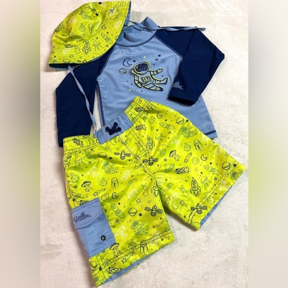 UV SKINZ Boys' 3-Piece Swim Set, UPF 50+ Sun Protection Size 4T